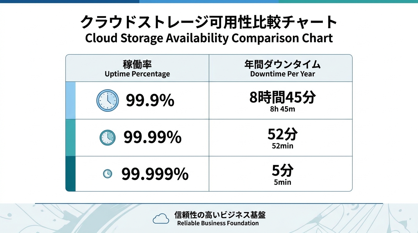 クラウドストレージの可用性とSLA完全ガイド：稼働率の読み方から冗長化設計まで - HStorage
